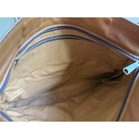 Vintage Jean Fogel Paris Rooster logo Tan Double Strap Handbag Purse 1970s HTF - Picture 15 of 16